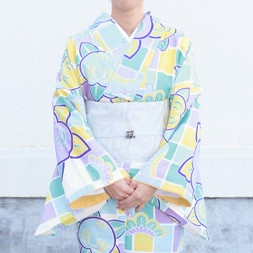 袷着物 小紋 278