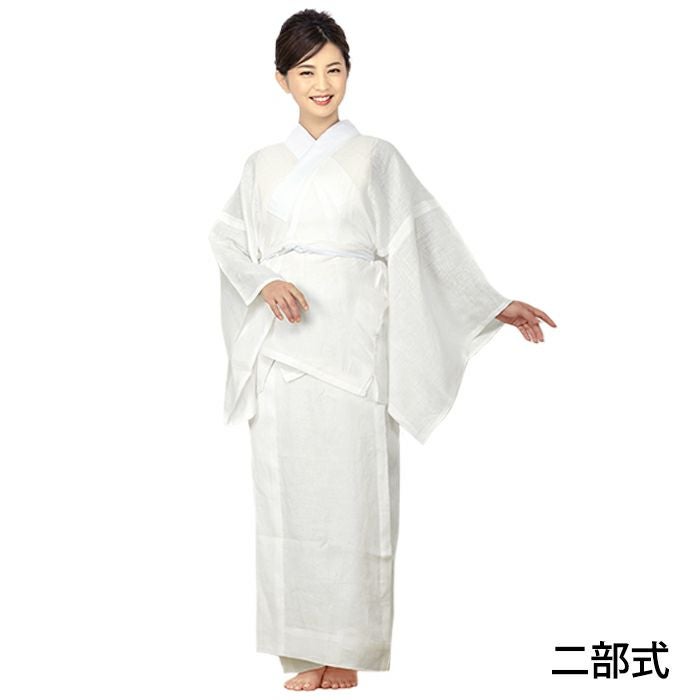 選べる2タイプ 長襦袢 二部式 夏用 麻 本麻 洗える 襦袢 夏 レディース