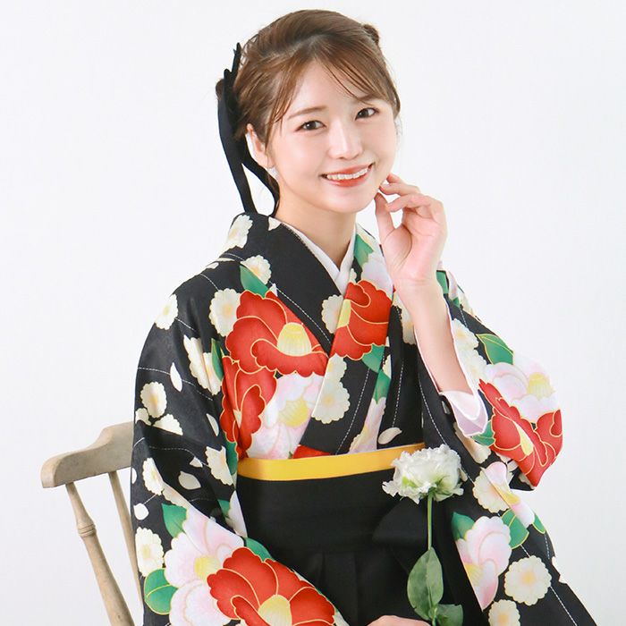 袴4点セット 華やかAD) 袴セット 卒業式 卒服 着物 二尺袖着物 振袖