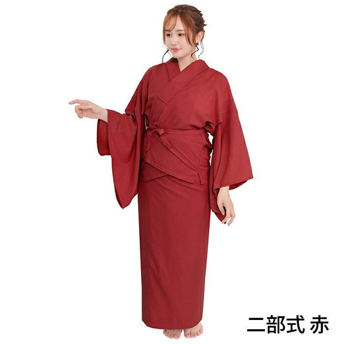 12月3日迄10000円✡️洗える着物&amp;長襦袢セット 選べる2タイプ 長襦袢 二部式 半襟付 夏用 吸汗速乾 洗える カラー襦袢