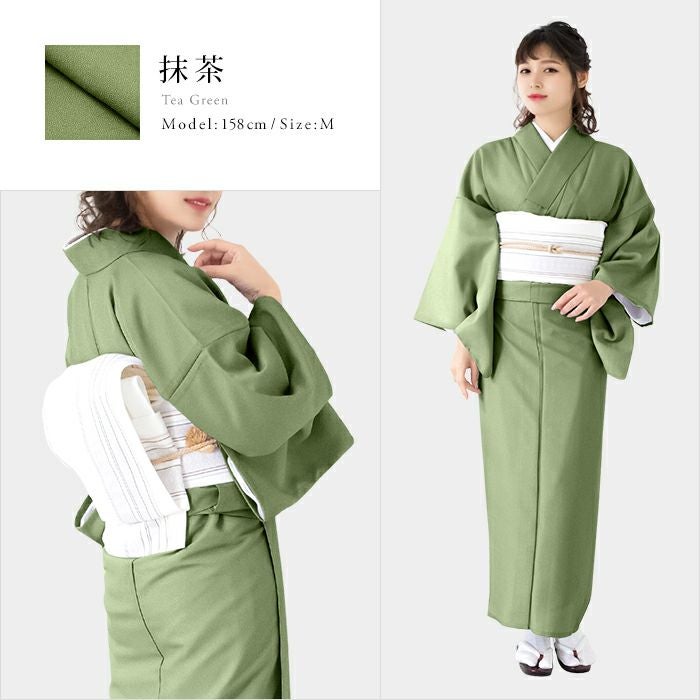 【新品】単衣　Ｌサイズ ROCCA（六花） 色無地 単衣 着物 単品 東レシルジェリー 東レスマイル