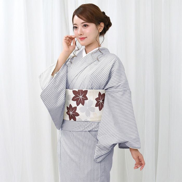 女単衣 綿混) 洗える着物 夏用 単衣 カジュアル 女性 レディース S/M/L