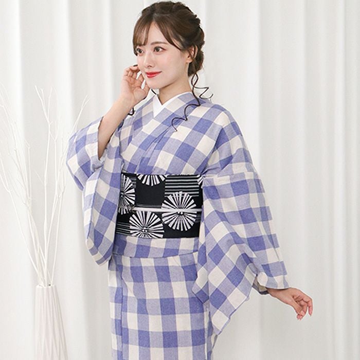 女単衣 綿混) 洗える着物 夏用 単衣 カジュアル 女性 レディース S/M/L