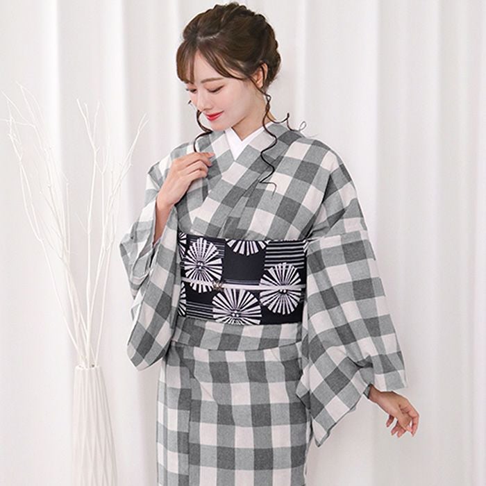 女単衣 綿混) 洗える着物 夏用 単衣 カジュアル 女性 レディース S/M/L