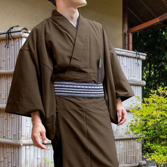 京かんざし】☆946☆男袷着物 小千谷紬 きららガード身丈：144 cm裄