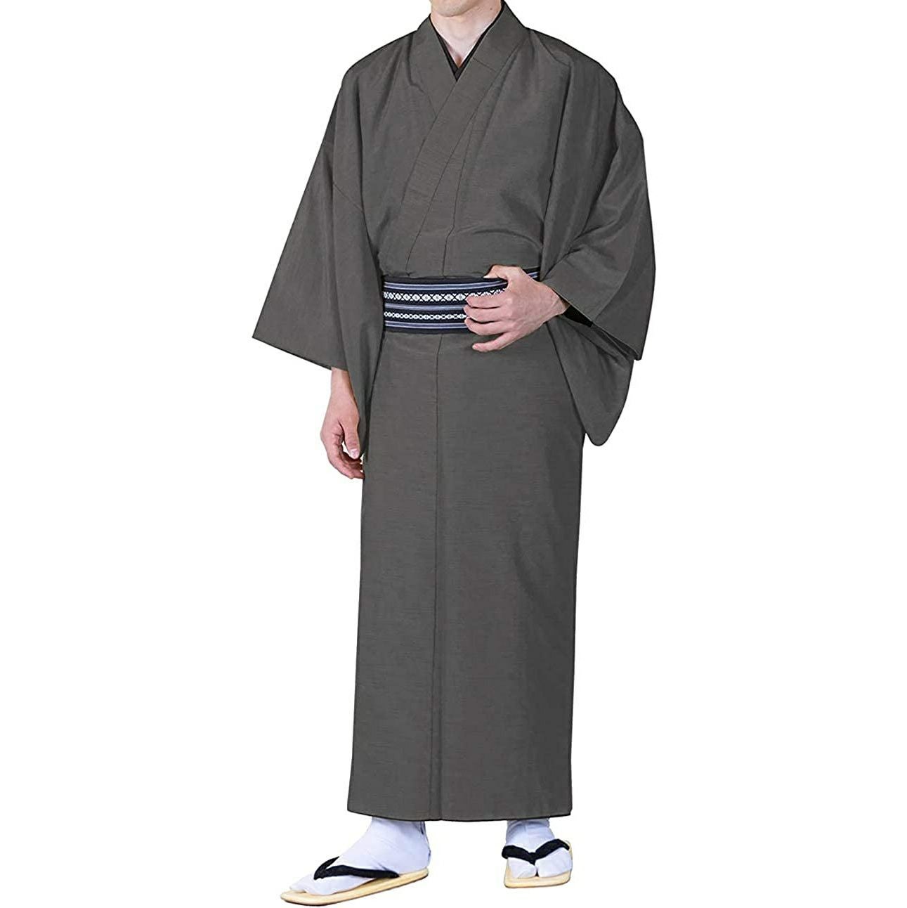 男単衣) 洗える着物 単衣 メンズ 男性 無地 大きいサイズ 紬 S/M/L/LL