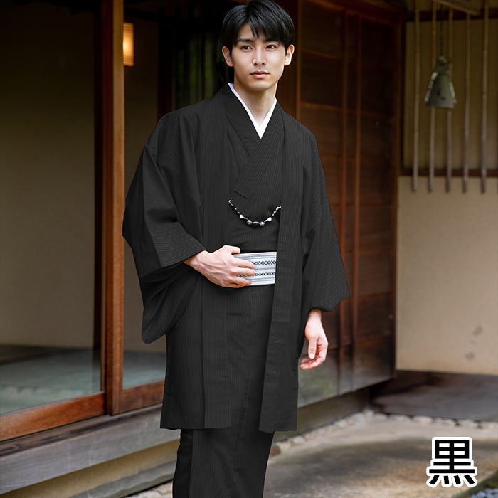 袷羽織 メンズ 単品販売 縞柄 (11colors S M L LL 3L 4L 5L) 洗える