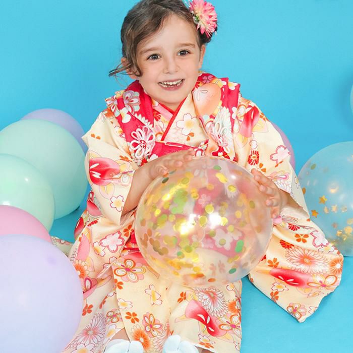 豪華9点フルセット】七五三 着物 3歳 女の子 被布セット 華やかA C(rg
