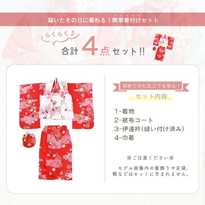 難しい着付け不要! 【 セパレート 4点セット 二部式被布セット