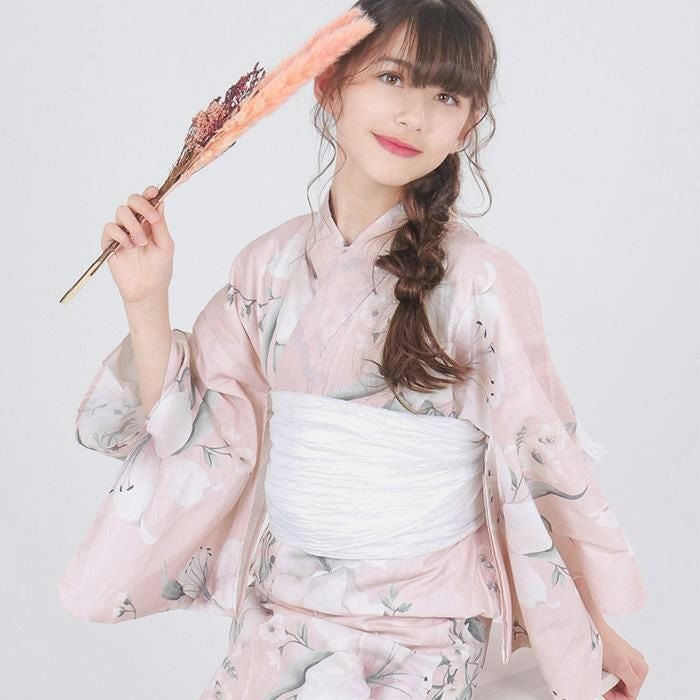 ガールズ浴衣 3点セット 子供浴衣 女の子 レトロB (rg)| きものKYOETSU