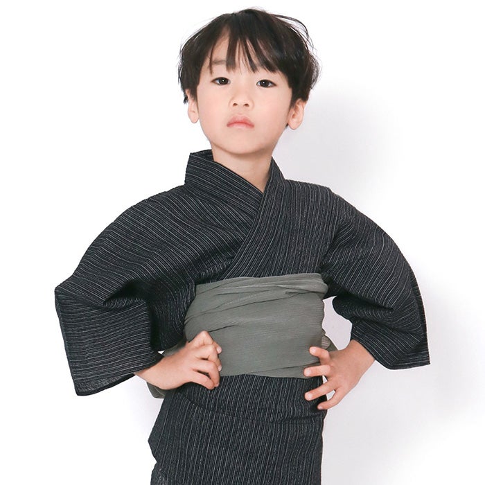 5分で簡単着付け！】 ボーイズ 浴衣セット 2点 しじら 男の子 キッズ