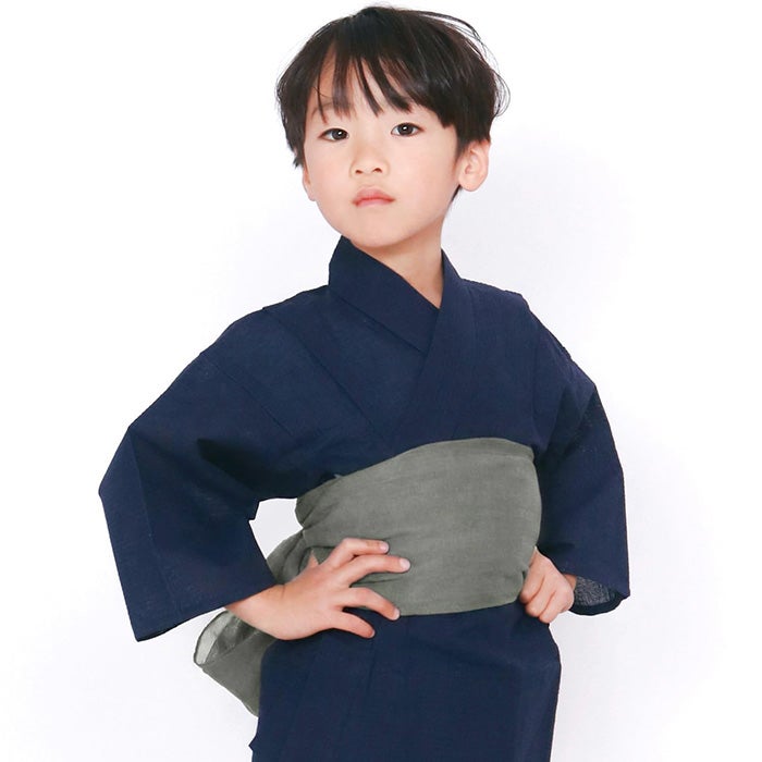 5分で簡単着付け！】 ボーイズ 浴衣セット 2点 しじら 男の子 キッズ