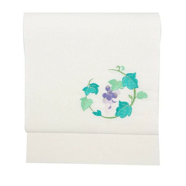 日本製 名古屋帯 麻 刺繍入り) お仕立て上がり 夏用 着物 レディース