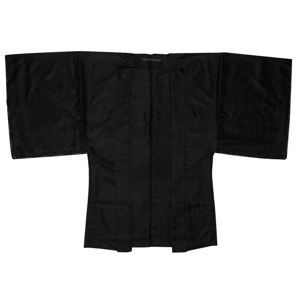 男性用　黒紋付き　羽織のみ 男羽織 紋付) 洗える羽織 羽織 単品 メンズ 和装 地紋付き 成人式 卒業
