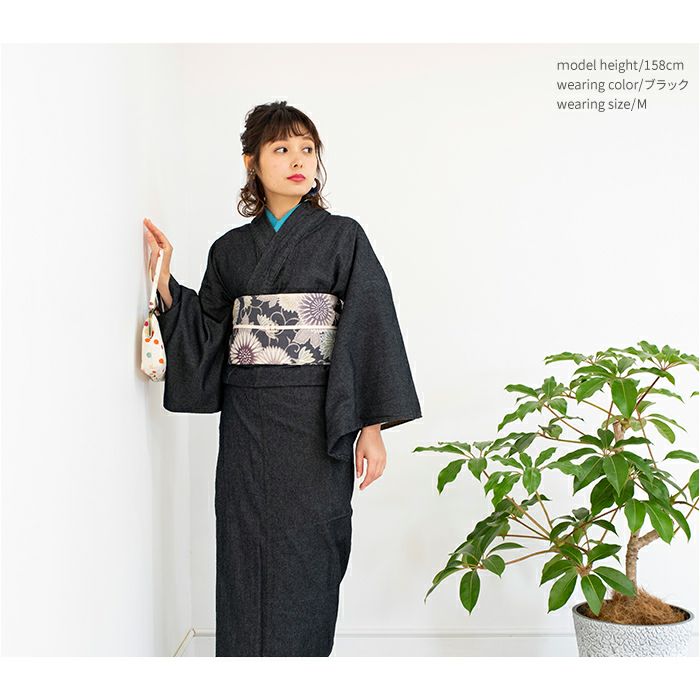 女単衣 デニム) 着物 レディース 洗える カジュアル 女性 綿 M/L(rg