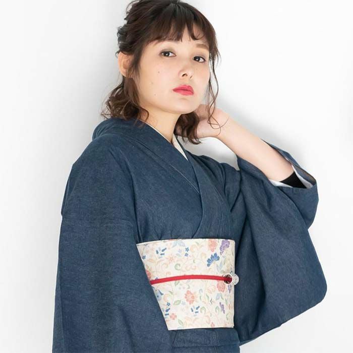 女単衣 デニム) 着物 レディース 洗える カジュアル 女性 綿 M/L(rg