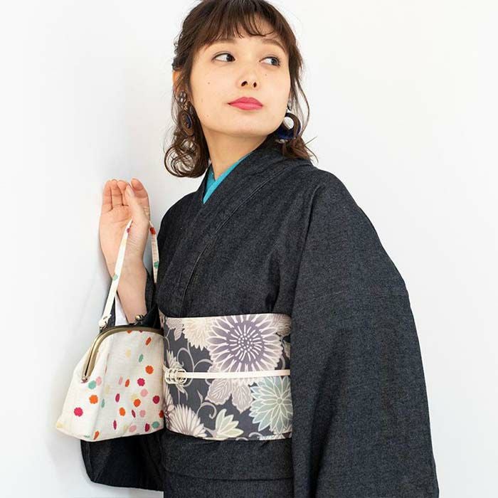 女単衣 デニム) 着物 レディース 洗える カジュアル 女性 綿 M/L(rg