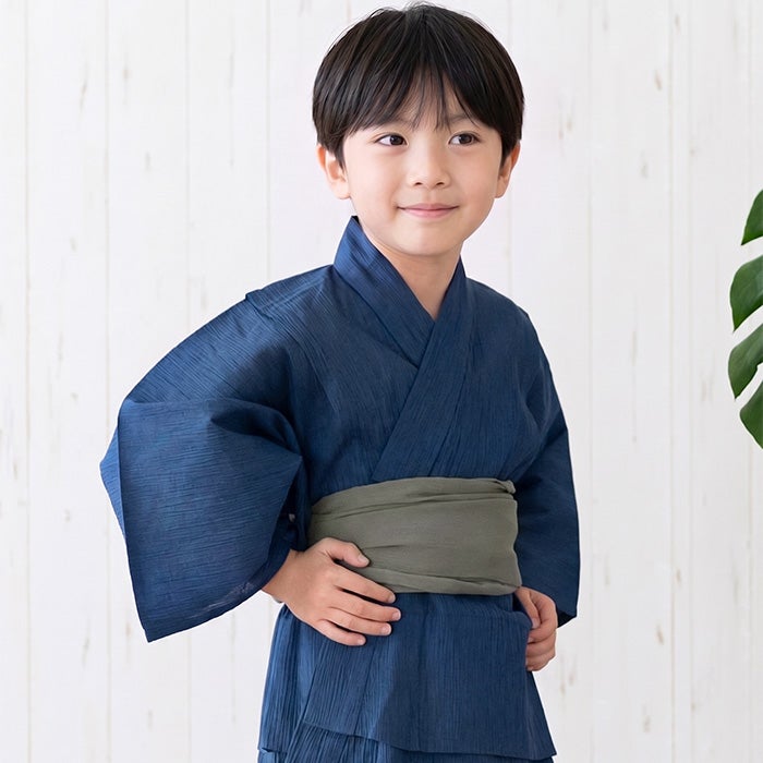 5分で簡単着付け！】 ボーイズ 浴衣セット 2点 楊柳 G 男の子 ボーイズ