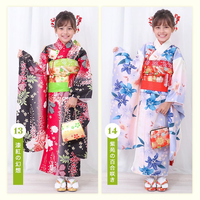 七五三 着物単品 7歳) 女の子 四つ身 重ね襟 襦袢付き 雛祭り お正月