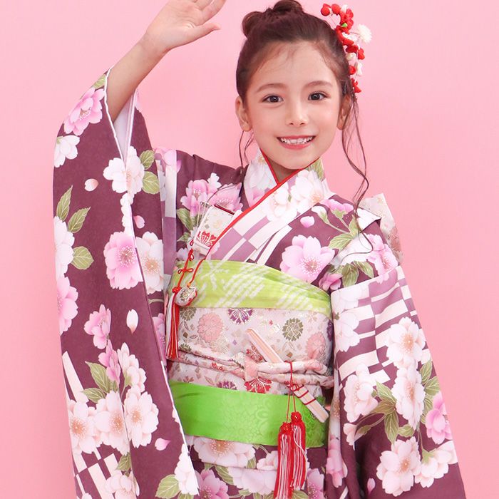 豪華安心15点フルセット】七五三 着物 7歳 女の子 四つ身 雛祭り