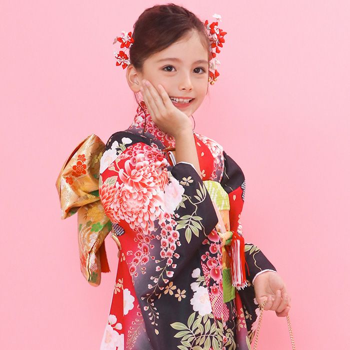 豪華安心15点フルセット】七五三 着物 7歳 女の子 四つ身 雛祭り