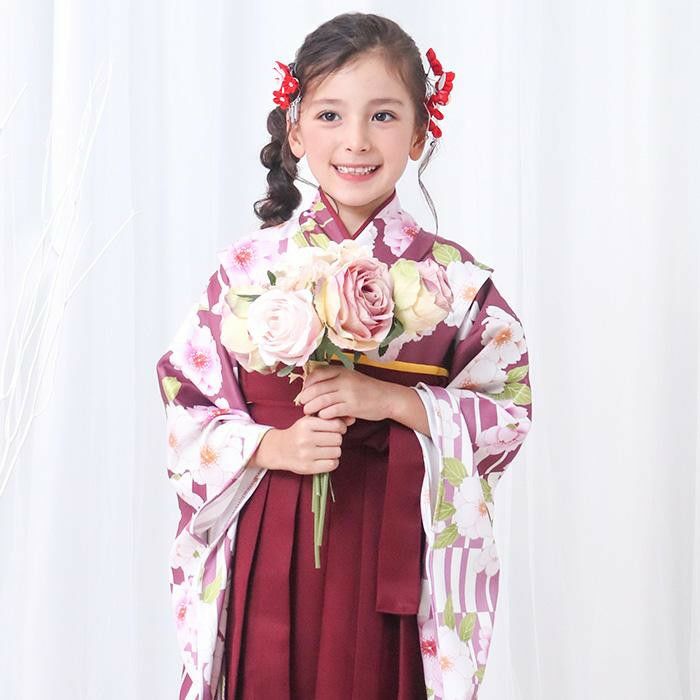 簡易袴セット キッズ) 袴セット 袴 セット 女の子 ガールズ 簡単着付け