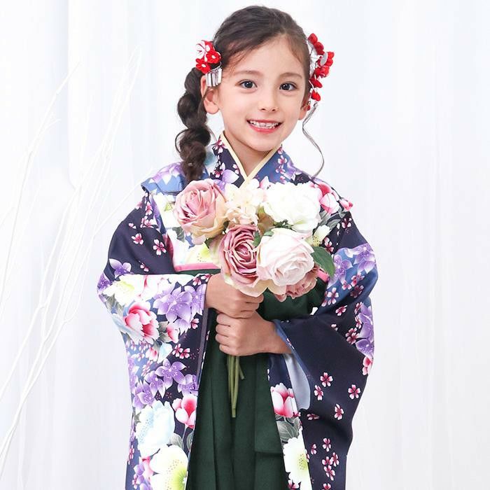 簡易袴セット キッズ) 袴セット 袴 セット 女の子 ガールズ 簡単着付け