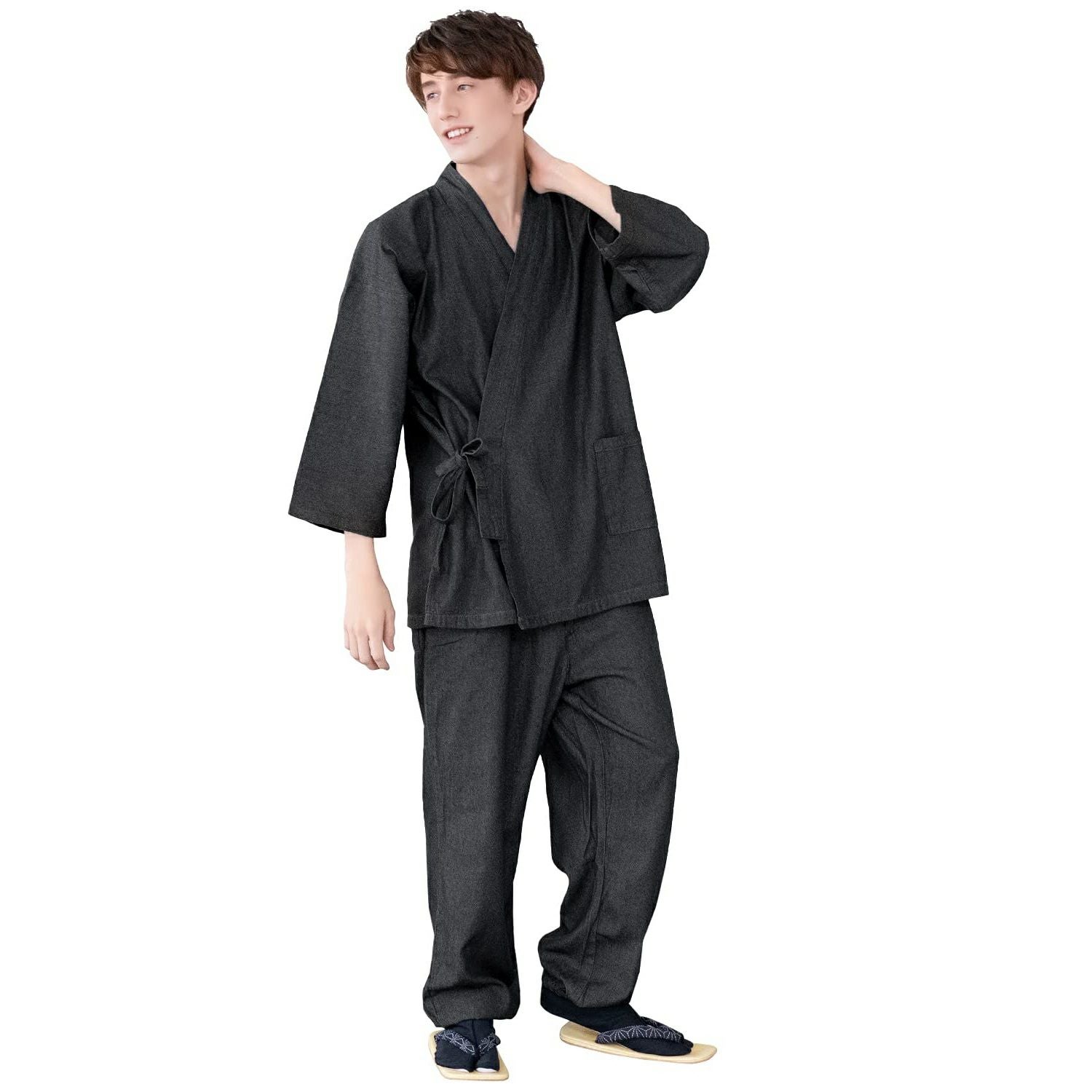 デニム 作務衣) 通年 部屋着 男性 メンズ M/L/LL(XL)(rg)| きもの