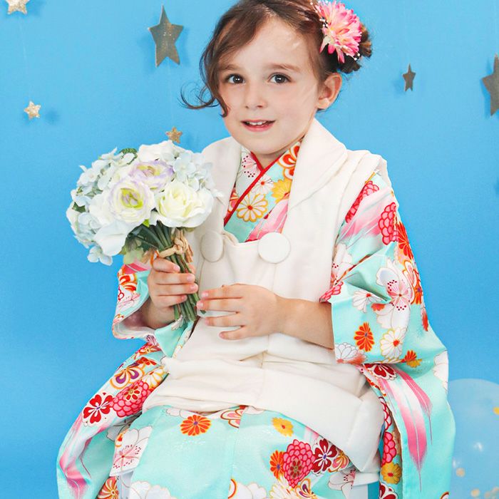 七五三 3歳 被布セット 女の子 幻想花舞 アウトレット 豪華安心9点フルセット】 七五三 ひな祭り 着物 3歳