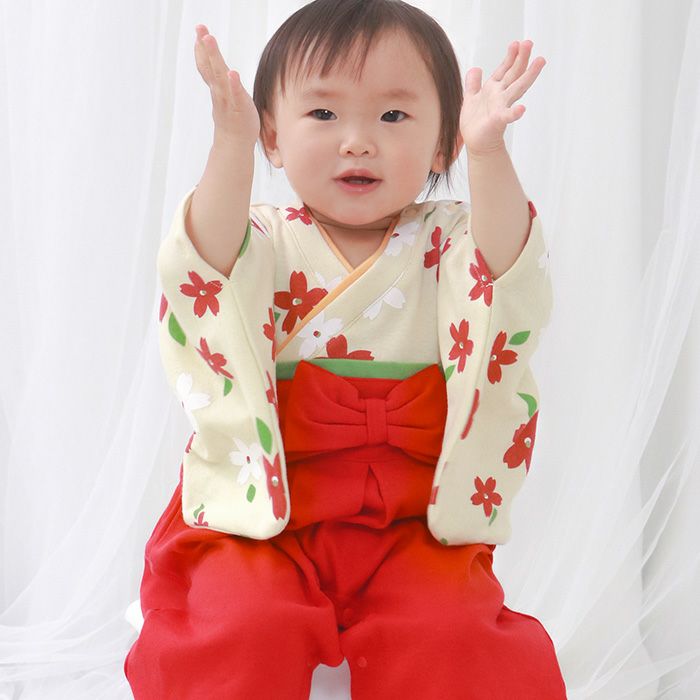 ベビー袴 子供着物 浴衣に袴の祭 ハンドメイド ベビー キッズ着物 袴風
