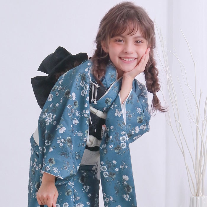 豪華安心15点フルセット】新作 七五三 着物 7歳 女の子 四つ身 くすみ
