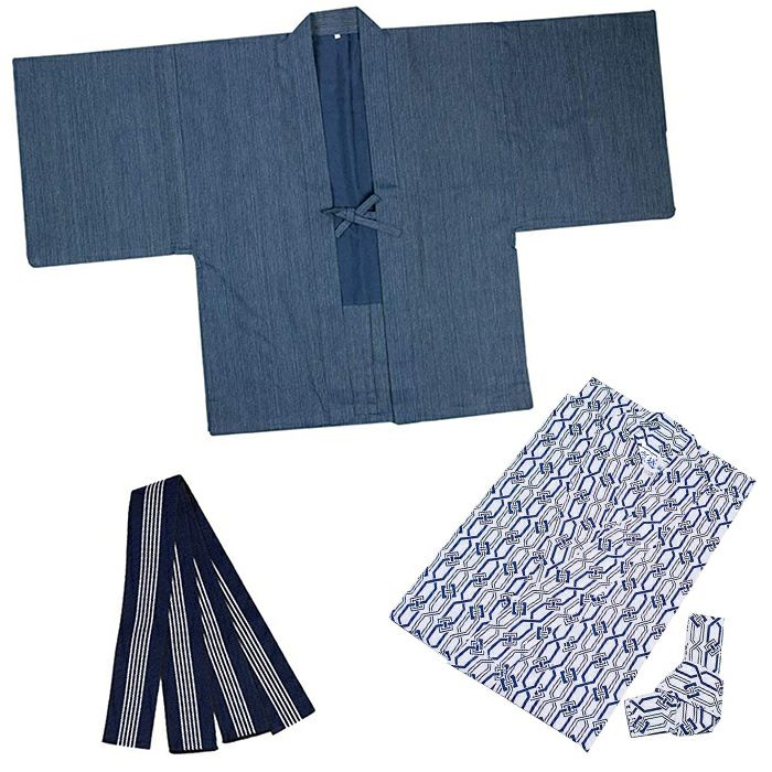 04×羽織-青×帯-細青