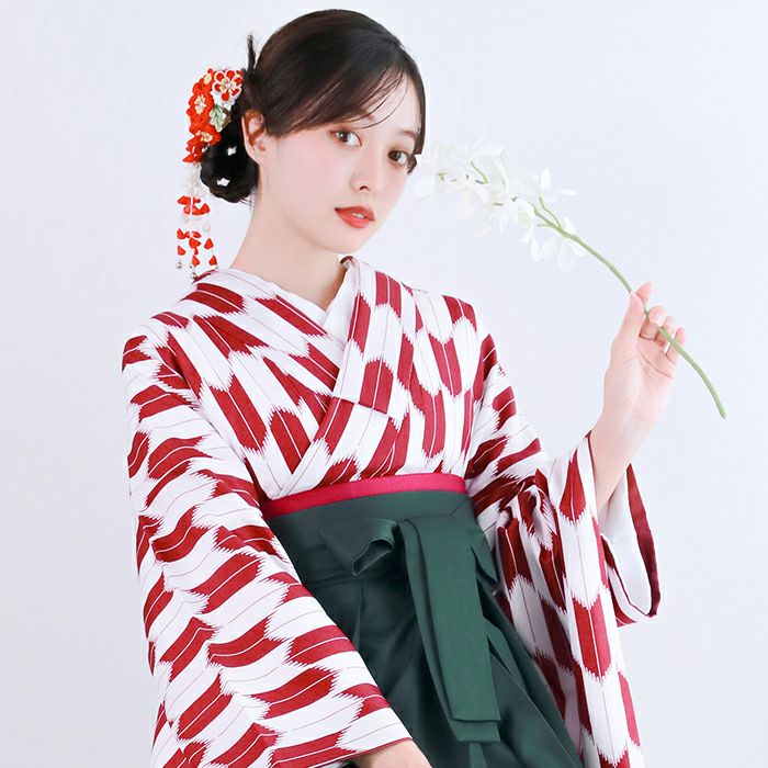 袴4点セット 矢絣 L) 袴セット 卒業式 卒服 着物 二尺袖着物 振袖