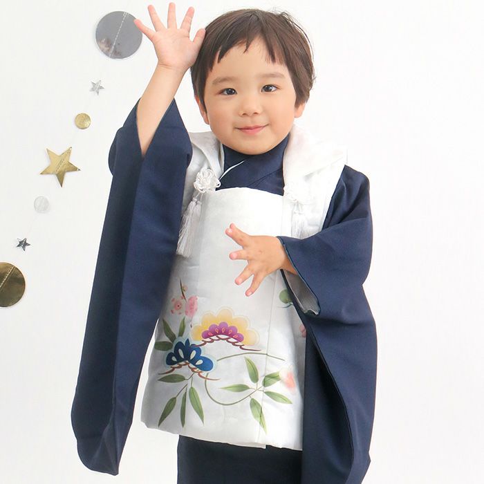 豪華安心8点フルセット】 七五三 753 着物 3歳 男の子 ボーイズ 被布