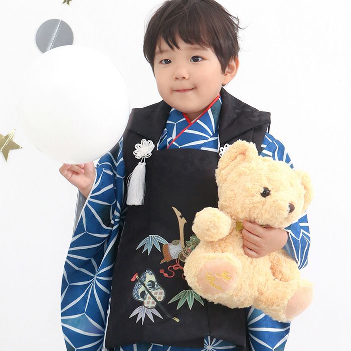 【美品 当日発送】753 5歳 3歳 被布 男の子 着物 ブルー 七五三 楽天市場】【豪華安心8点フルセット】 七五三 男の子 753 着物 3歳