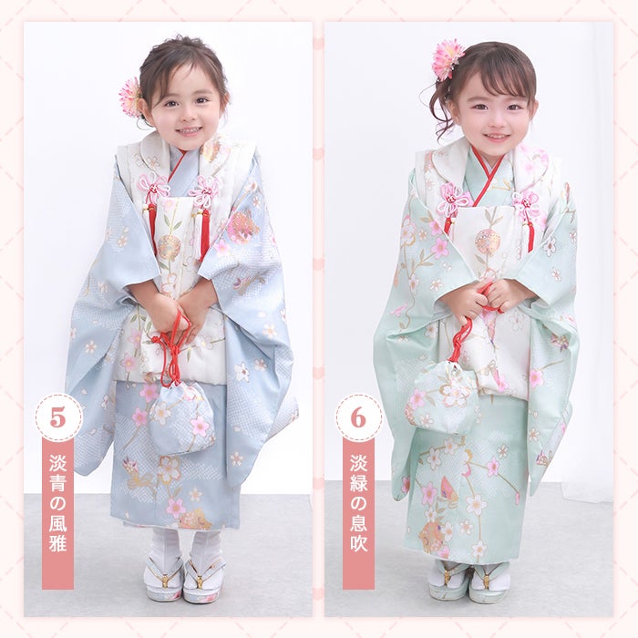 豪華9点フルセット】七五三 着物 3歳 女の子 被布セット くすみ 雛祭り