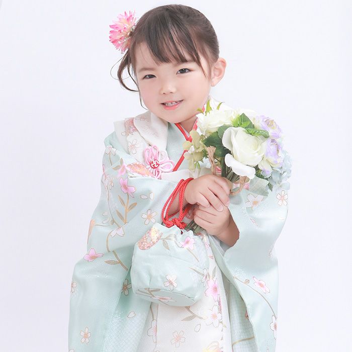 豪華9点フルセット】七五三 着物 3歳 女の子 被布セット くすみ 雛祭り