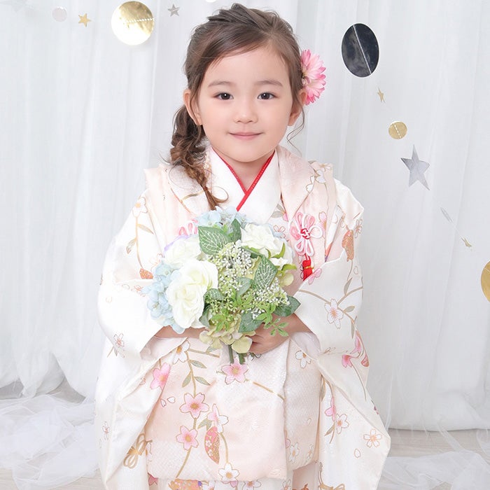 豪華9点フルセット】七五三 着物 3歳 女の子 被布セット くすみ 雛祭り