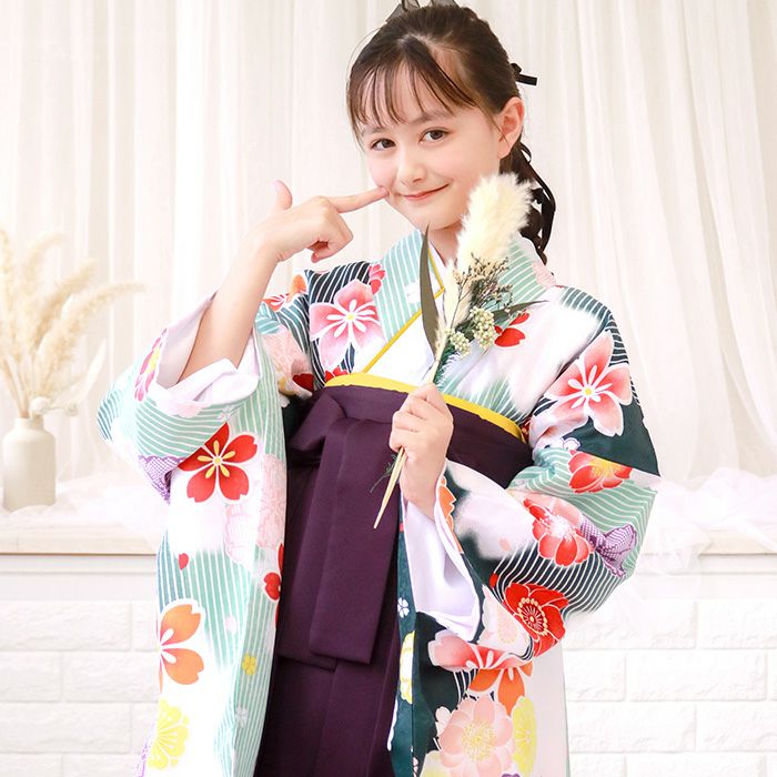 簡易袴セット 新作【自宅で8分！簡単着付け 動画あり】豪華安心5点フル