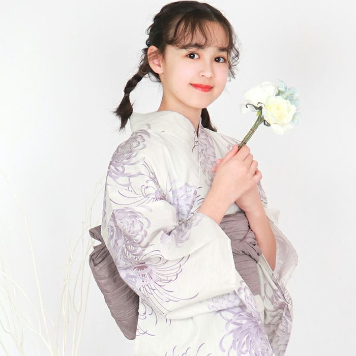 1人で簡単着付け!】 ガールズ浴衣 子供浴衣 3-5点セット レトロH (rg