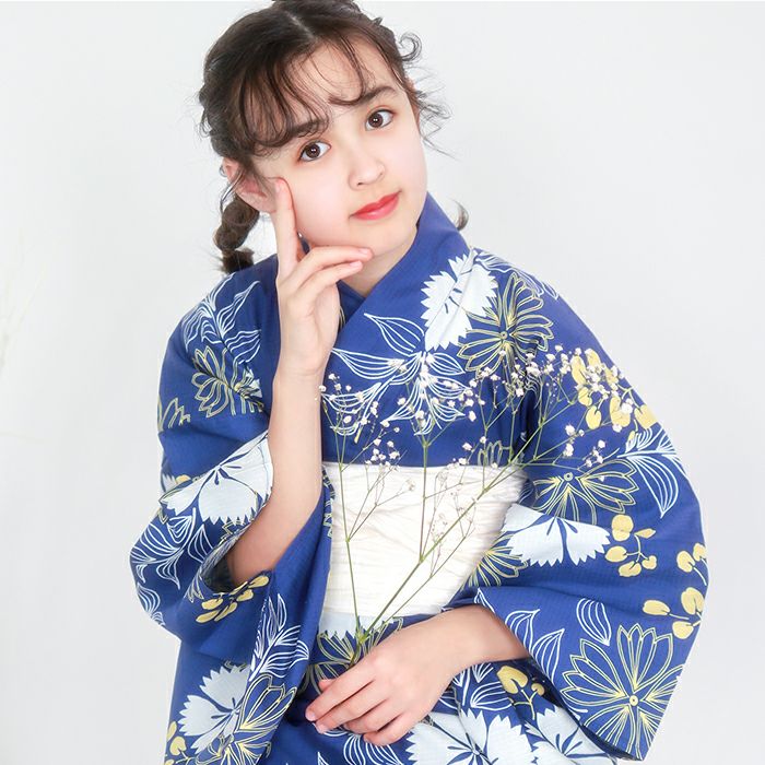 ガールズ浴衣 子供浴衣 女の子 2点セット レトロC (rg)| きものKYOETSU