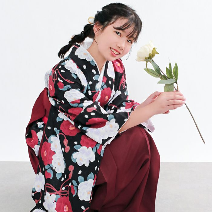 KYOETSU袴・ブーツ・重ね襟・髪飾り　16点セット！ ジュニア袴4点セ 袴セット ガールズ 【豪華安心袴4点セット】 卒業式 着付け動画 130