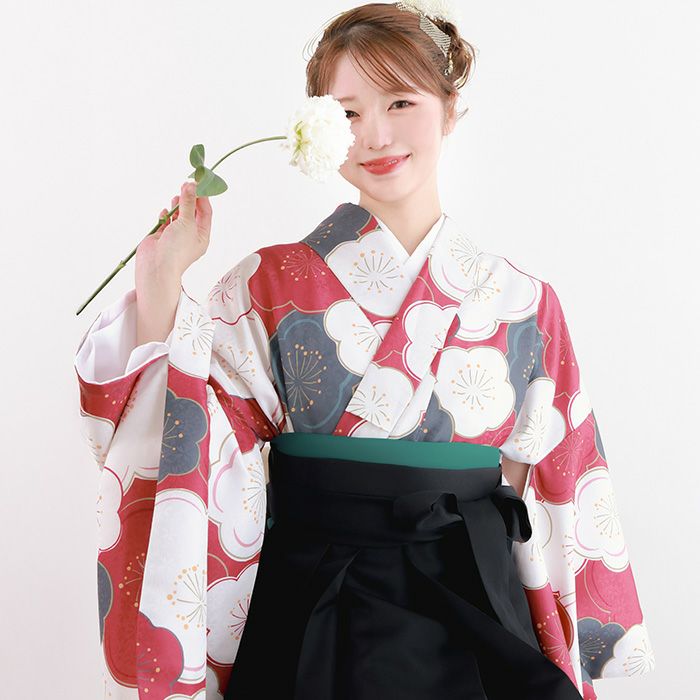 袴4点セット 華やかEF) 袴セット 卒業式 卒服 着物 二尺袖着物 振袖