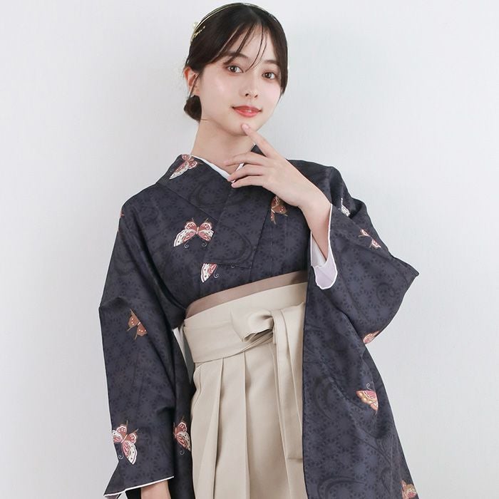 袴4点セット 華やかEF) 袴セット 卒業式 卒服 着物 二尺袖着物 振袖