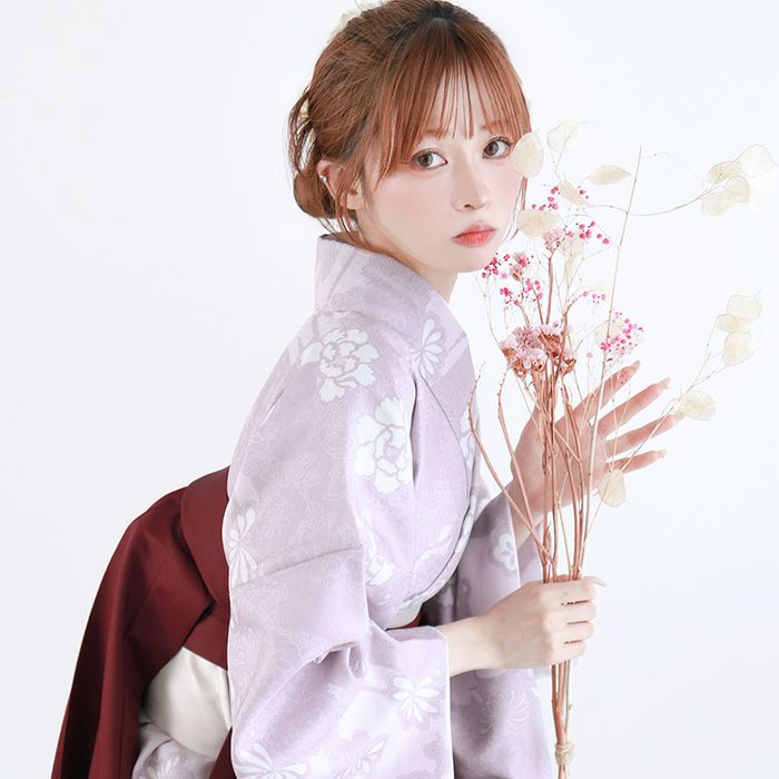 袴4点セット 華やかEF) 袴セット 卒業式 卒服 着物 二尺袖着物 振袖