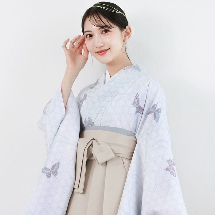 袴4点セット 華やかEF) 袴セット 卒業式 卒服 着物 二尺袖着物 振袖
