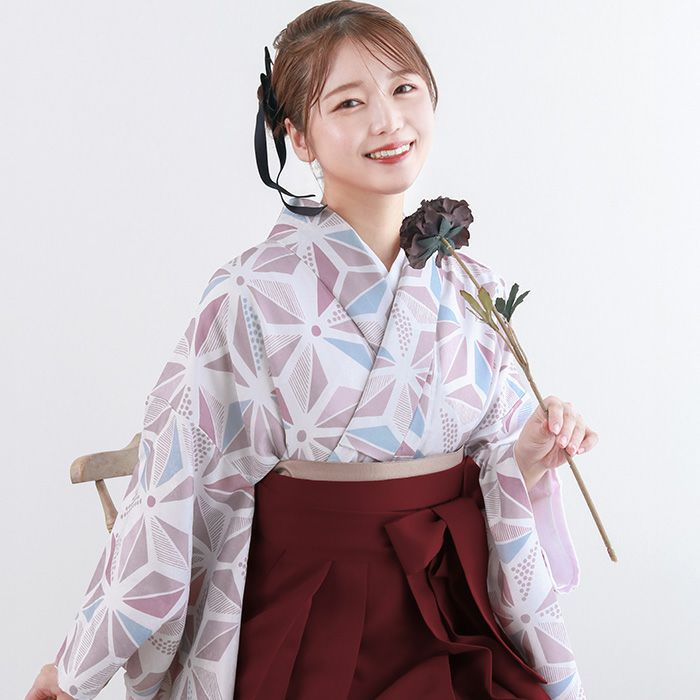 袴4点セット 華やかEF) 袴セット 卒業式 卒服 着物 二尺袖着物 振袖