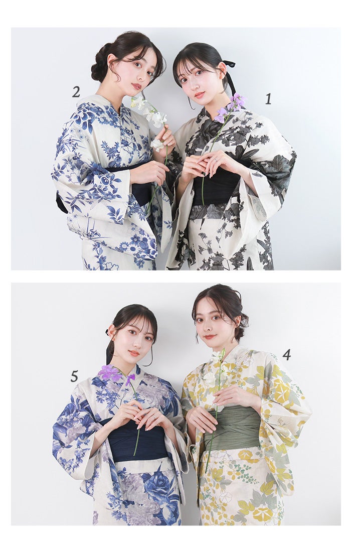 1人で簡単着付け 【 浴衣セット 2点セット 豪華6点セット B】 浴衣