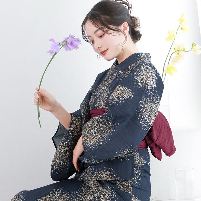1人で簡単着付け 【 浴衣セット 2点セット 豪華6点セット C】 浴衣