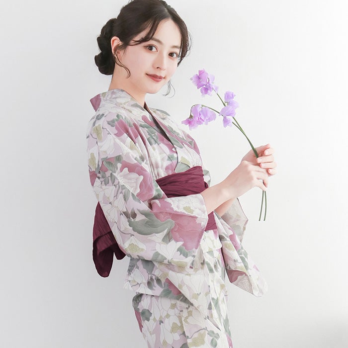1人で簡単着付け 【 浴衣セット 2点セット 豪華6点セット C】 浴衣